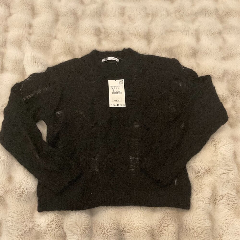 ZARA black knit sweater